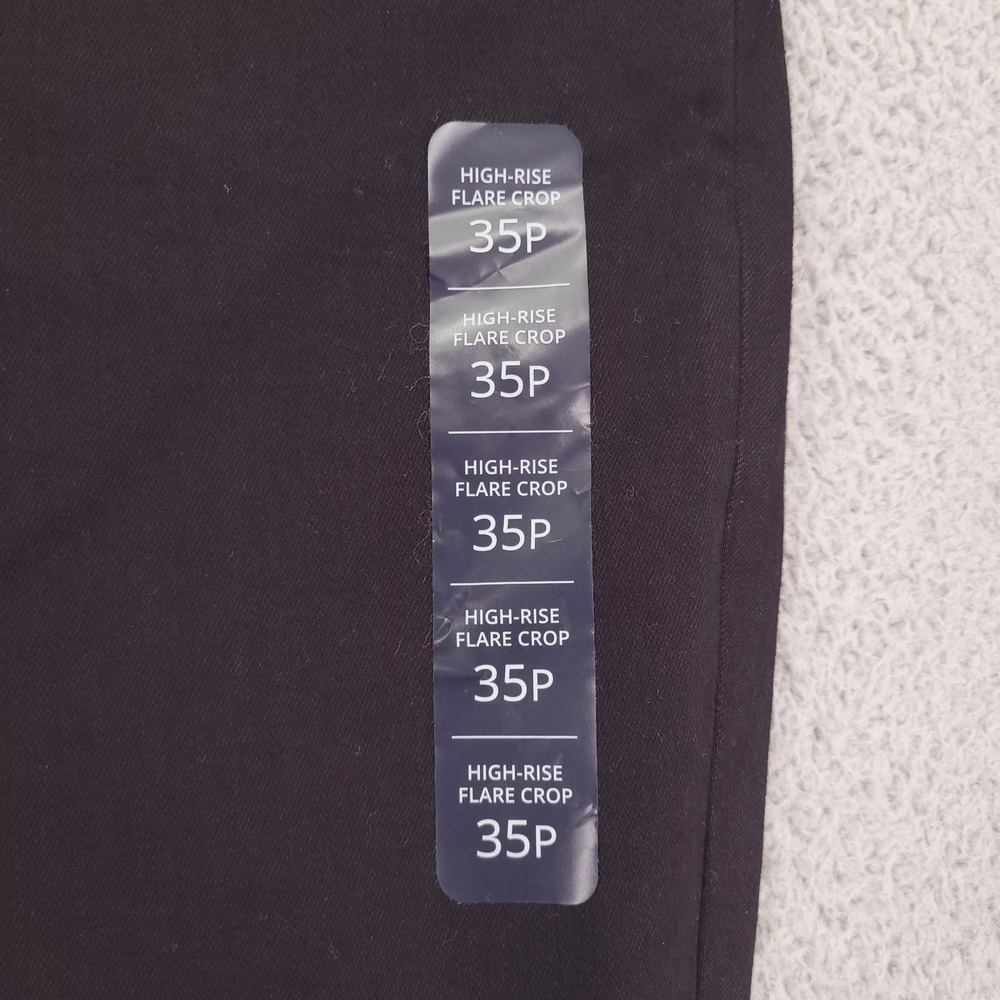J CREW Factory Jeans Size 35P High Rise Flare Crop Black Stretch Denim NEW - Picture 3 of 16